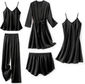 Satin Robe Camisole and Shorts Set