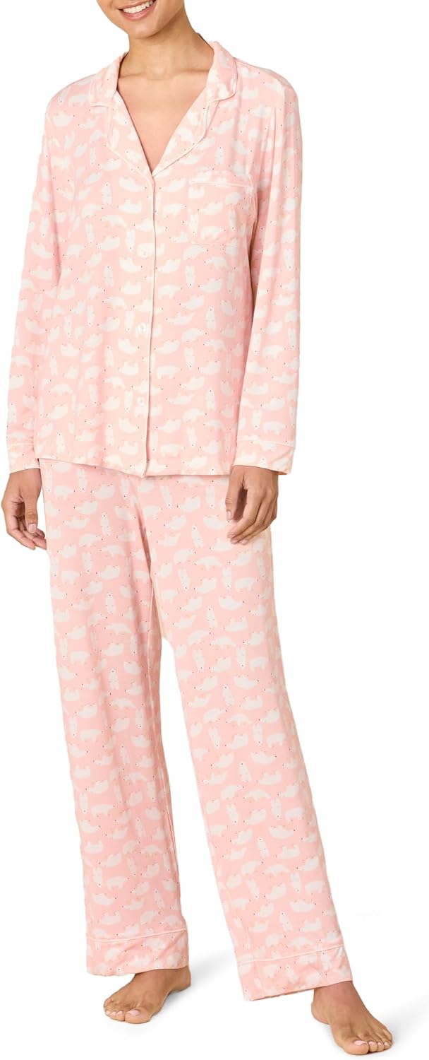 Women's Stretch Modal Long-Sleeve and Full-Length Bottom Pajama Set