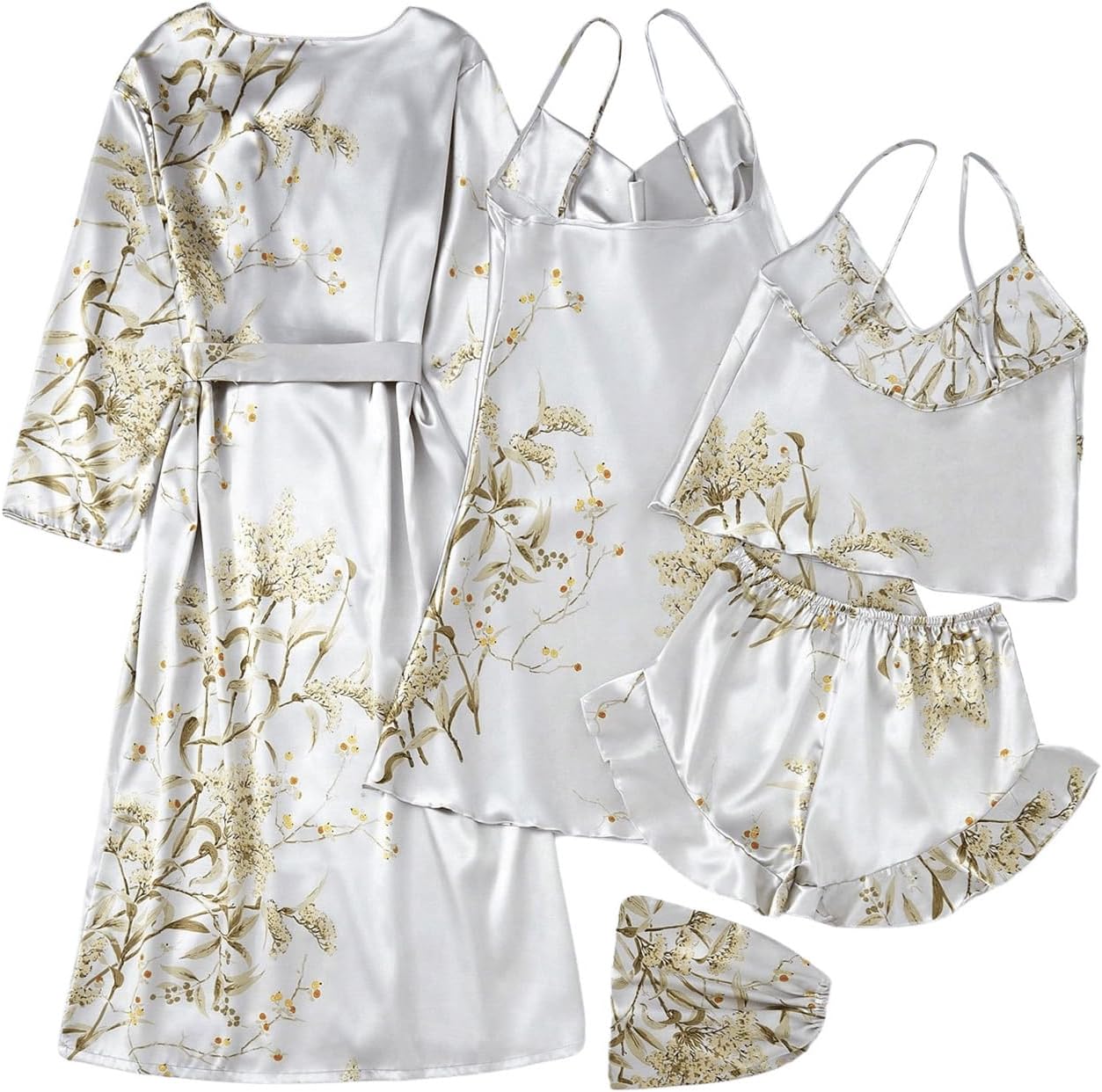 Women's Printed Satin Silk Pajama Set